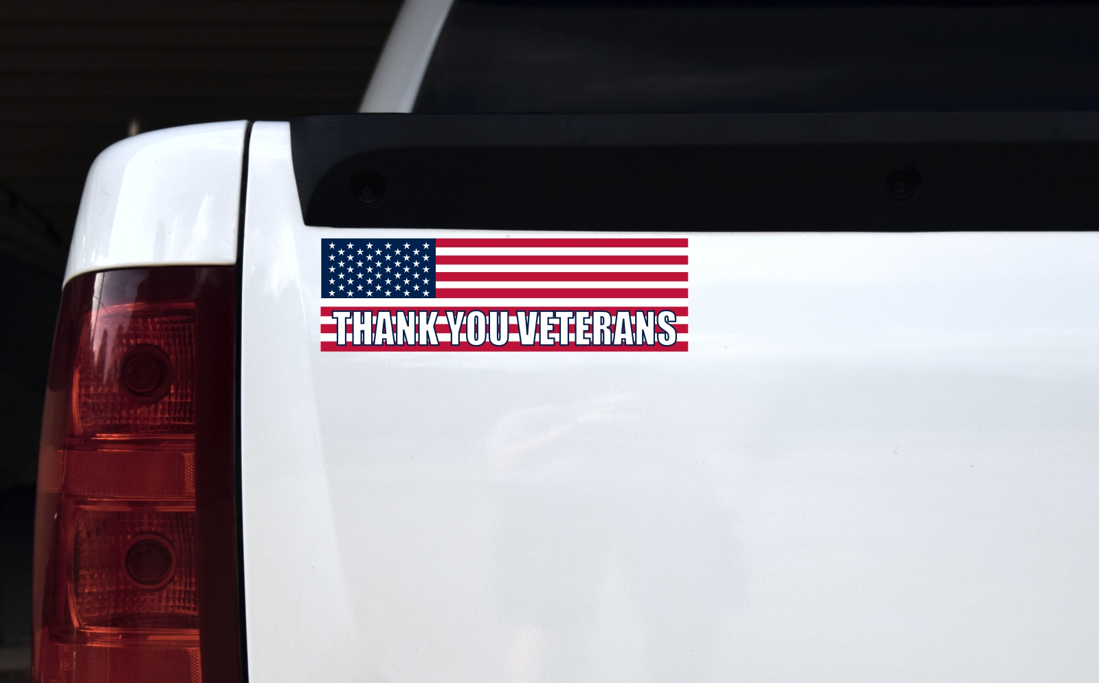 American Flag Thank You Veterans Bumper Sticker