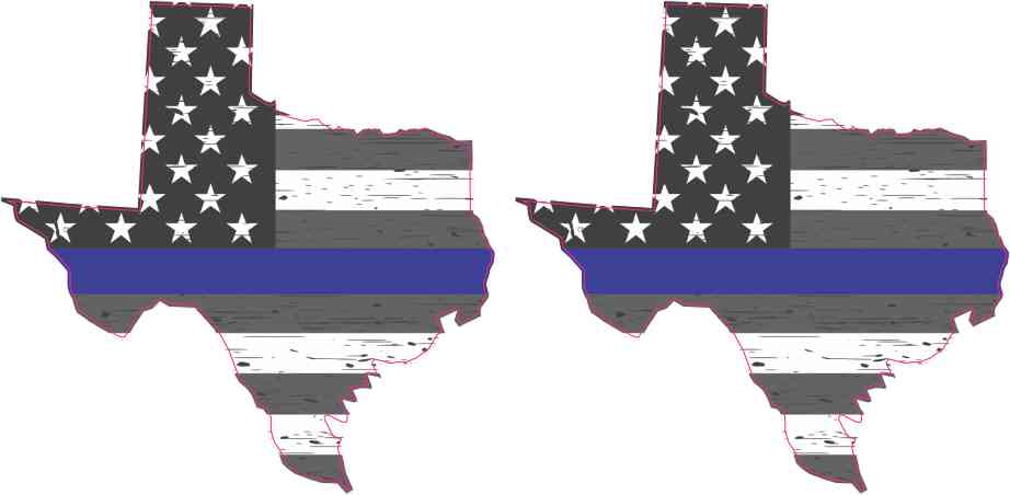 Rustic Texas Blue Lives Matter Stickers