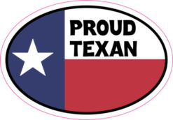Oval Proud Texan Sticker