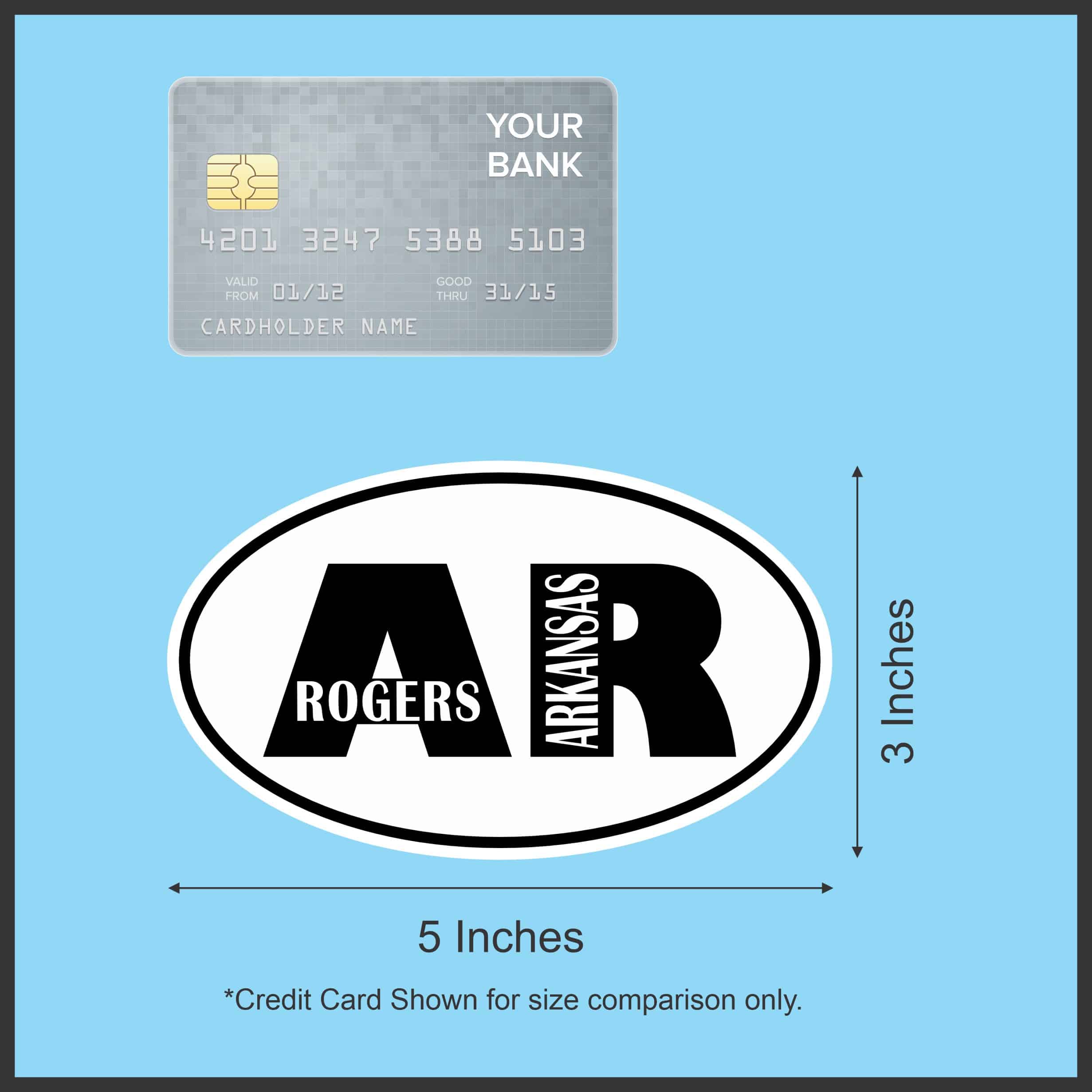 5in x 3in Oval AR Rogers Arkansas Sticker - Image 5