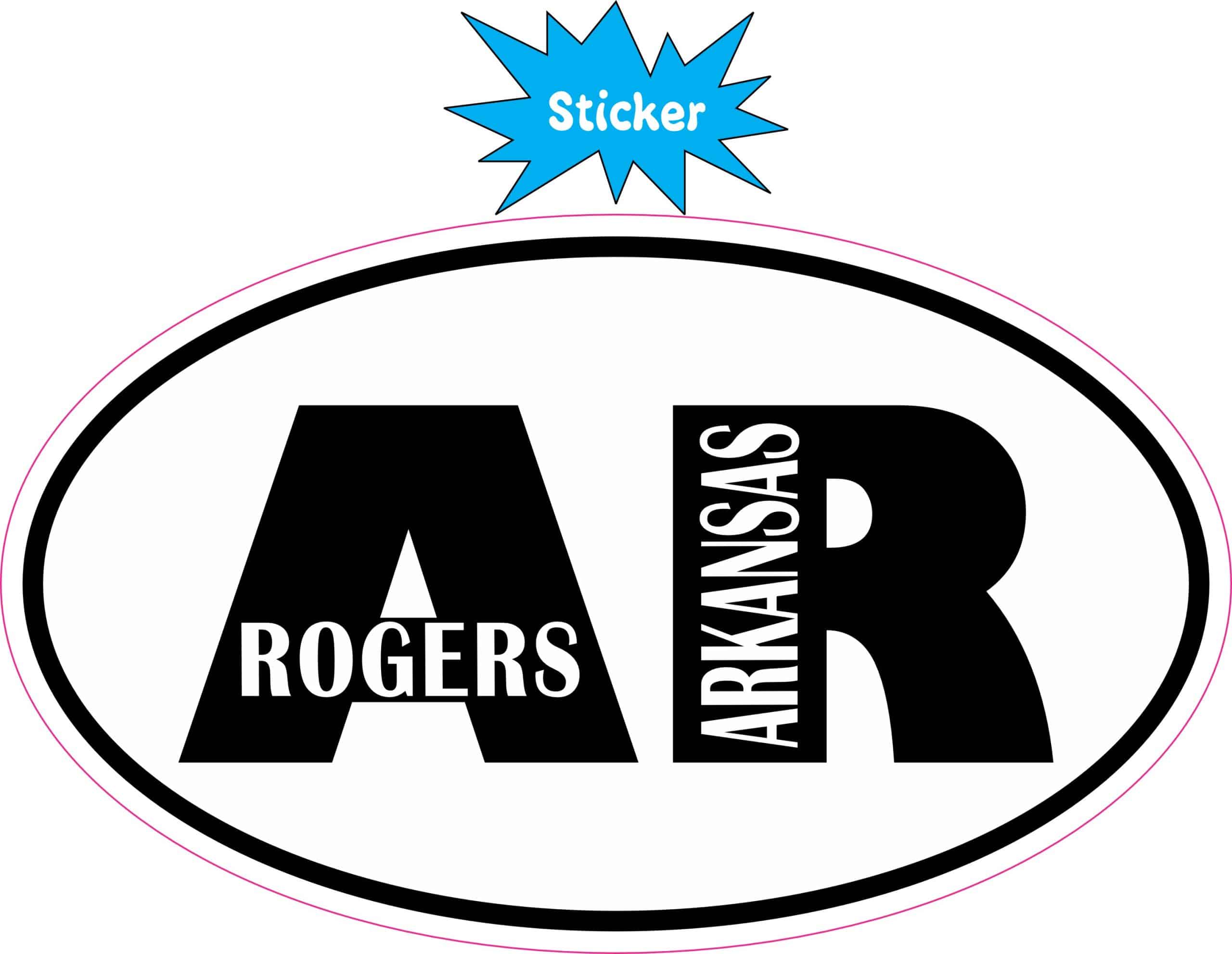 5in x 3in Oval AR Rogers Arkansas Sticker - Image 2
