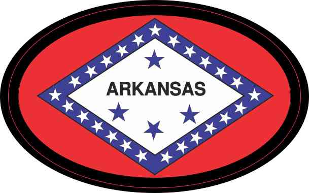 Oval Arkansas Flag Sticker
