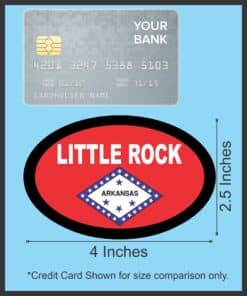 4in x 2.5in Oval Arkansas Flag Little Rock Sticker