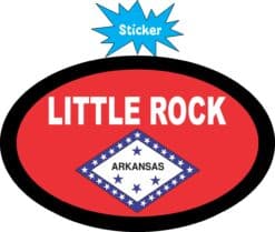 4in x 2.5in Oval Arkansas Flag Little Rock Sticker