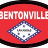 Oval Arkansas Flag Bentonville Sticker