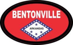 Oval Arkansas Flag Bentonville Sticker