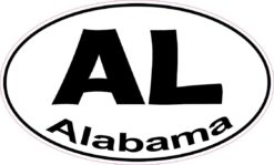 Oval AL Alabama Sticker