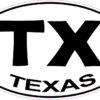 Oval TX Texas Sticker
