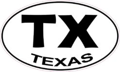 Oval TX Texas Sticker