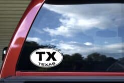 7.5in x 4.5in Oval TX Texas Sticker