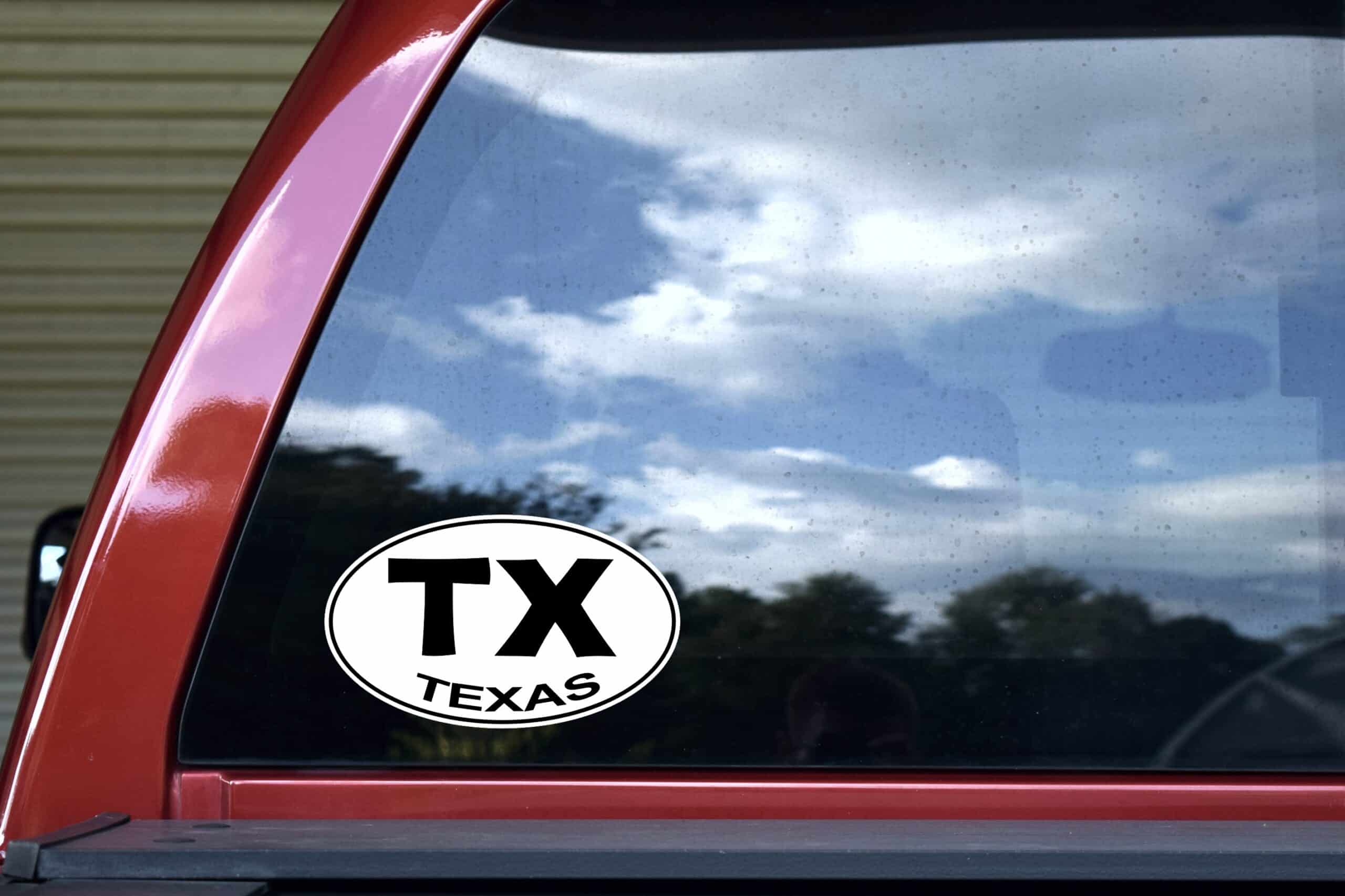 7.5in x 4.5in Oval TX Texas Sticker