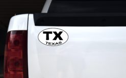 Alternative view of 7.5in x 4.5in Oval TX Texas Sticker