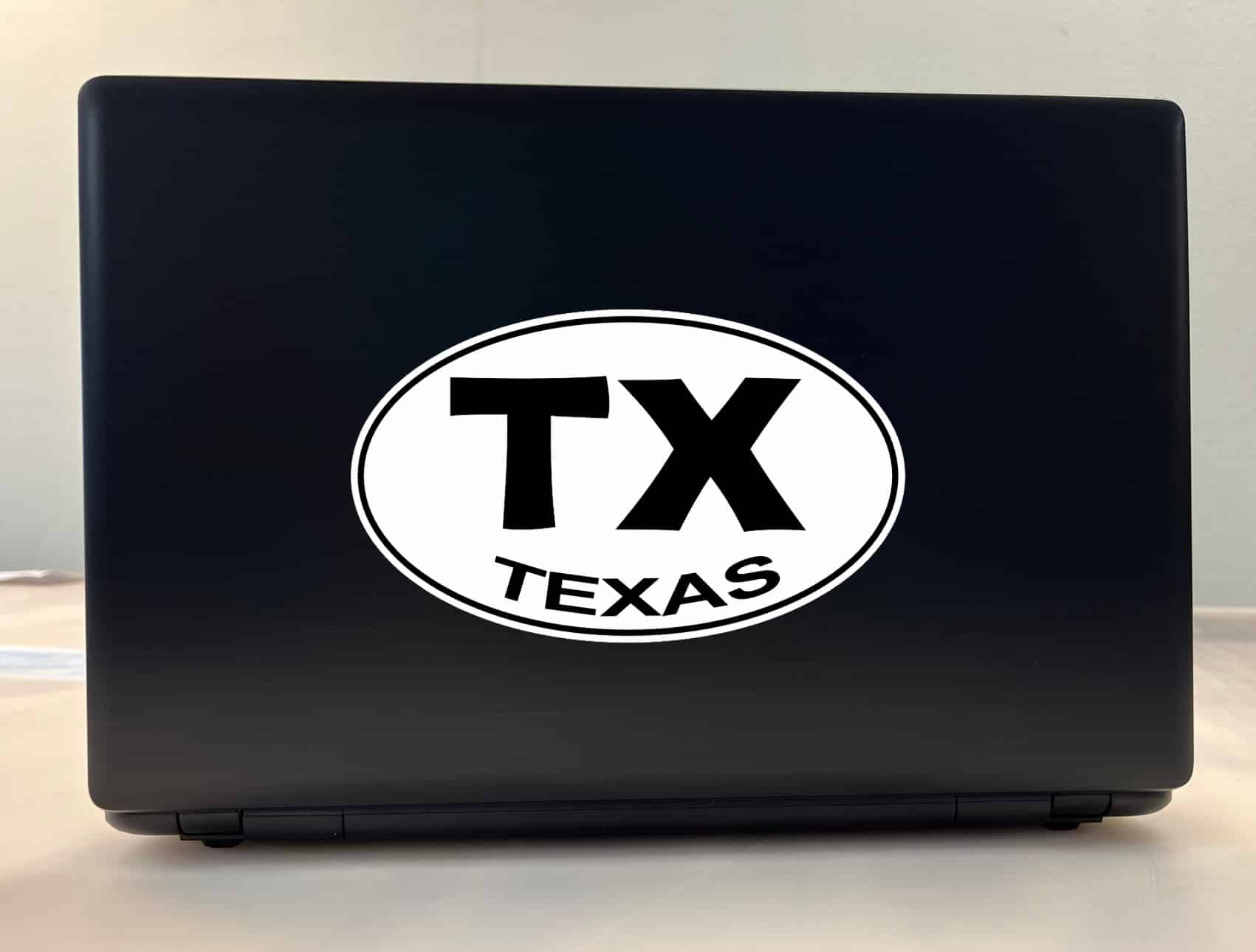 7.5in x 4.5in Oval TX Texas Sticker