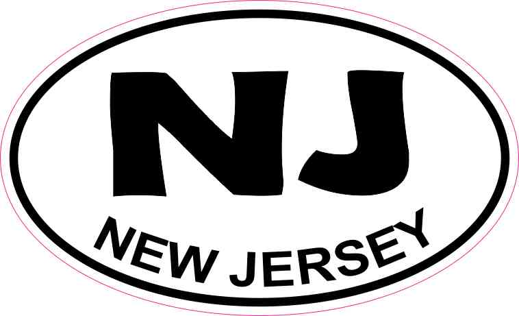 Oval New Jersey Sticker