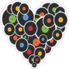 Vinyl Records Heart Sticker