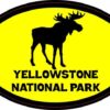Yellow Moose Oval Yellowstone National Park Sticker