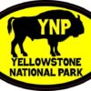 Yellow Buffalo Oval Yellowstone National Park Sticker