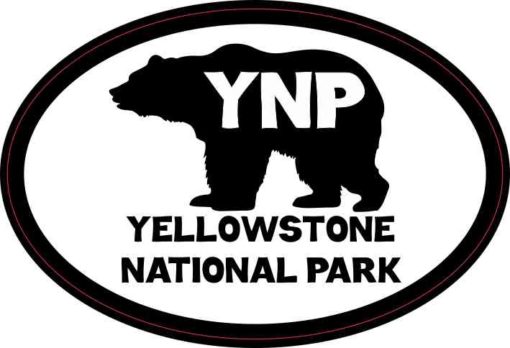 Bear Oval Yellowstone National Park Sticker