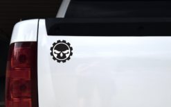 Alternative view of 4in x 4in Gear Skull Sticker