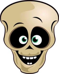4in x 5in Green-Eyed Skull Sticker