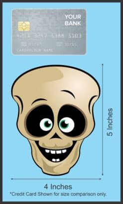 4in x 5in Green-Eyed Skull Sticker