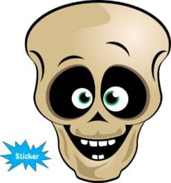 4in x 5in Green-Eyed Skull Sticker