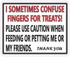 Use Caution When Feeding or Petting Sticker