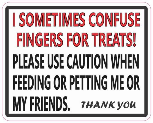 Use Caution When Feeding or Petting Sticker