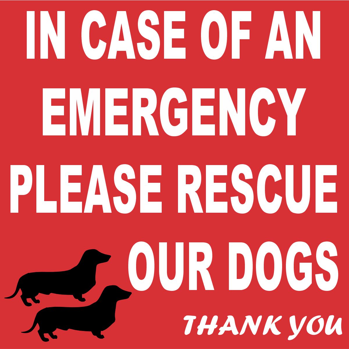 4in x 4in Dachshund Please Rescue Our Dogs Magnet
