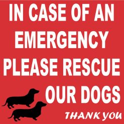 4in x 4in Dachshund Please Rescue Our Dogs Sticker