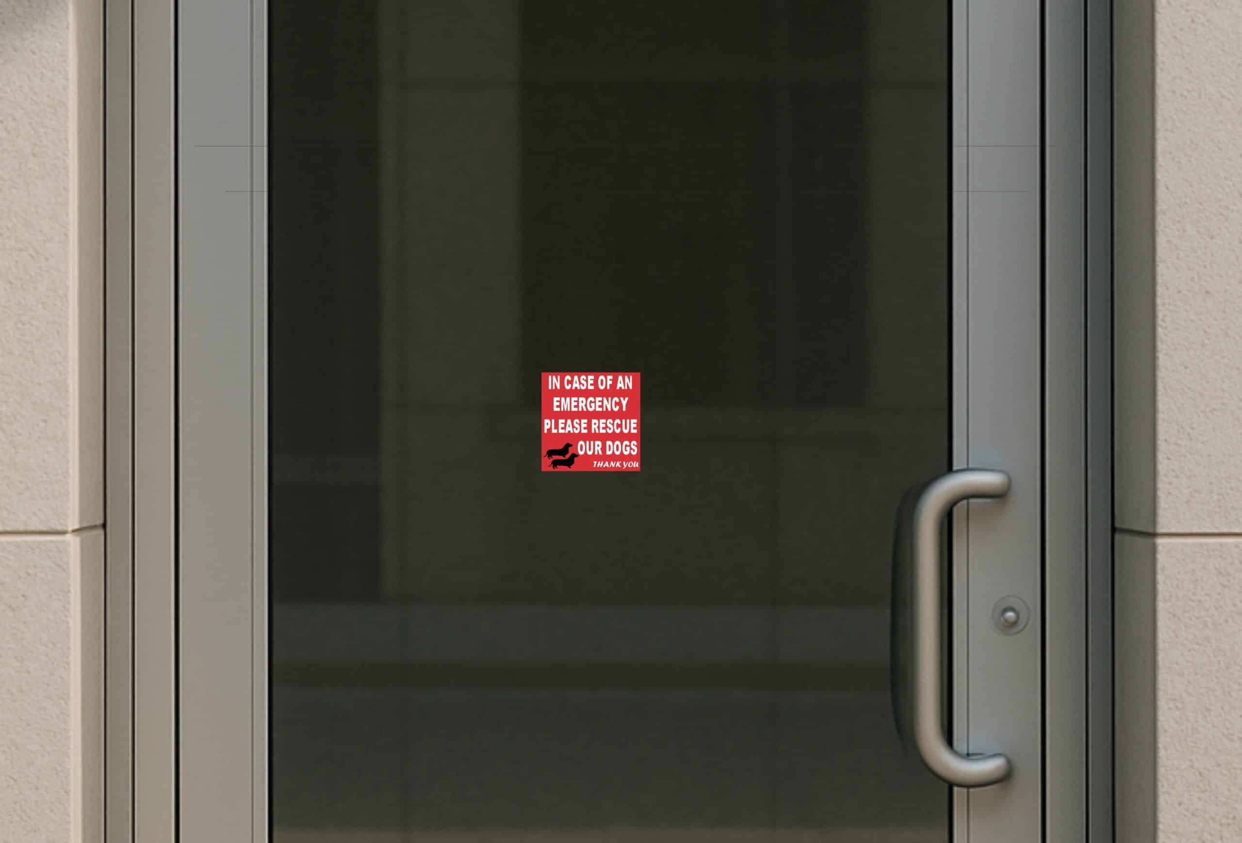 4in x 4in Dachshund Please Rescue Our Dogs Sticker - Image 3