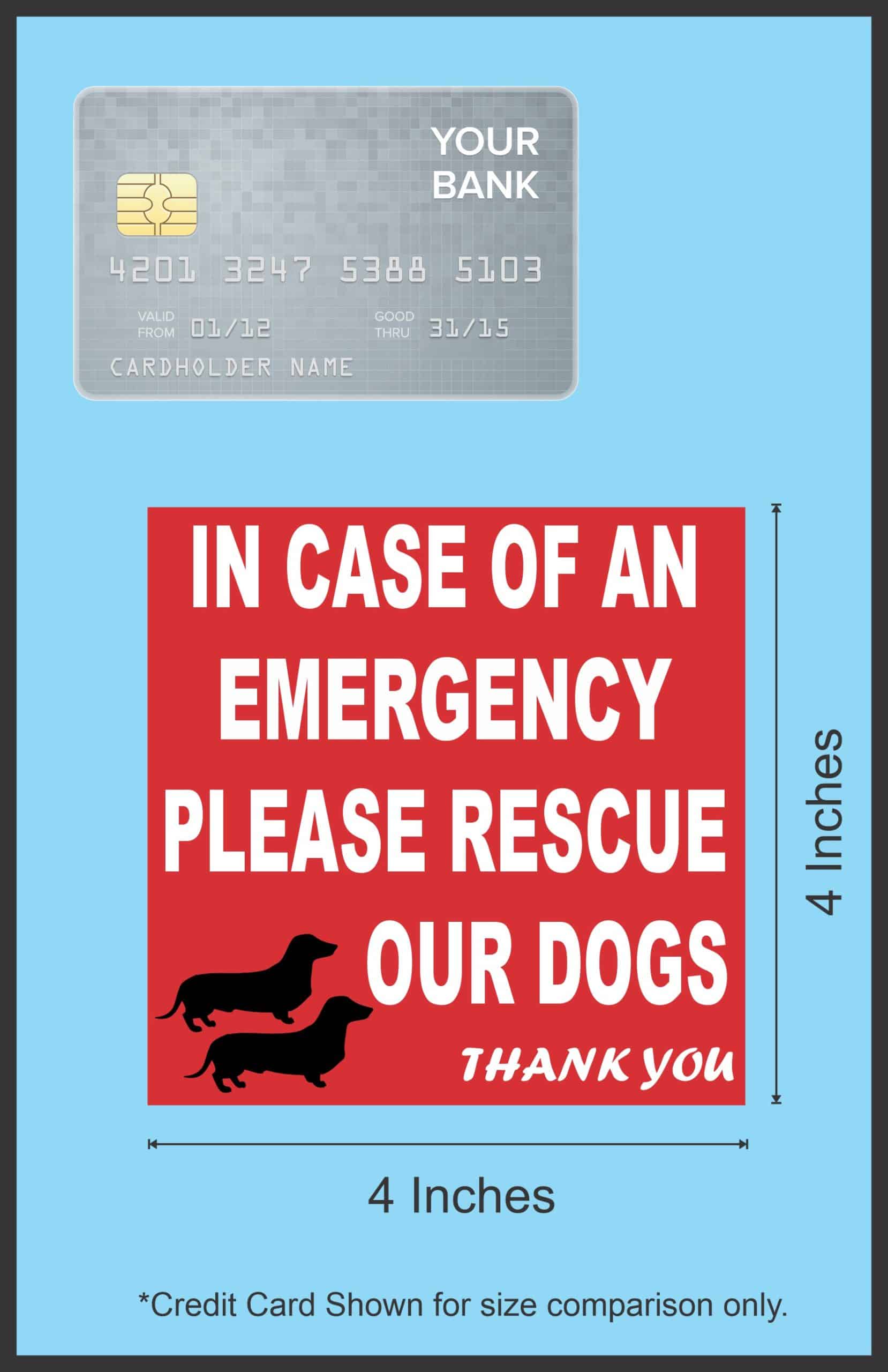 4in x 4in Dachshund Please Rescue Our Dogs Magnet - Image 3
