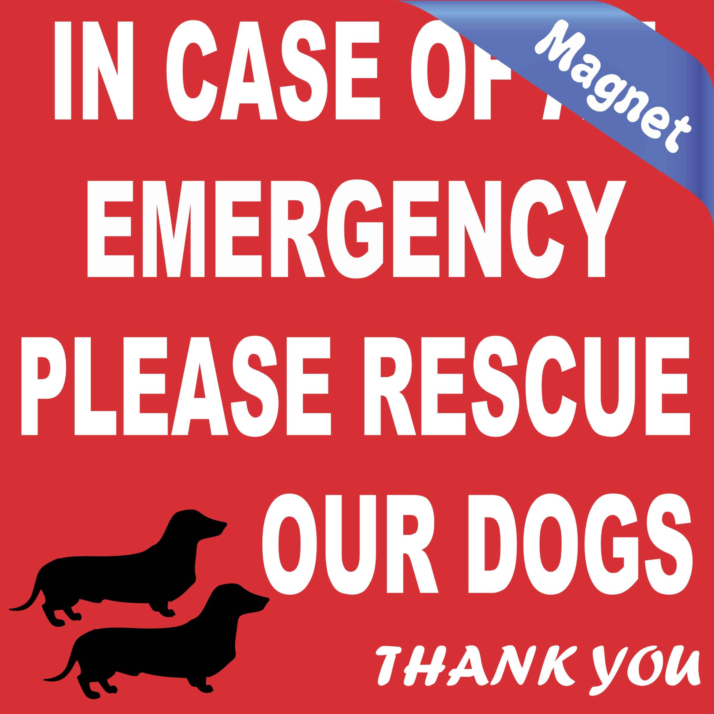 4in x 4in Dachshund Please Rescue Our Dogs Magnet - Image 2