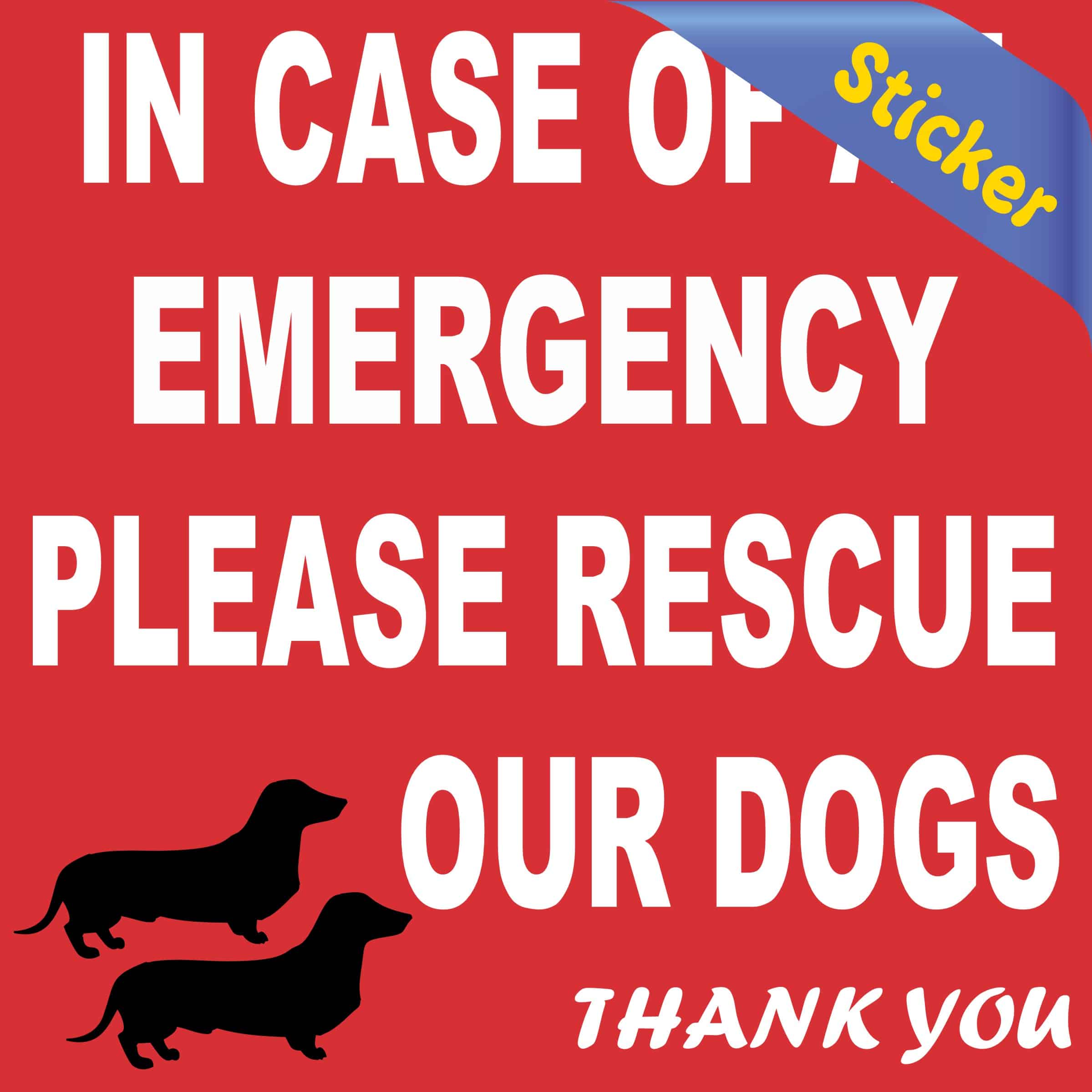 4in x 4in Dachshund Please Rescue Our Dogs Sticker - Image 2