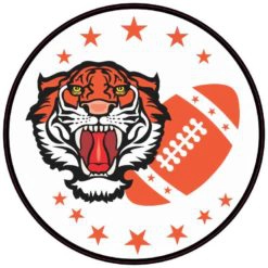 Orange Tiger Football Sticker