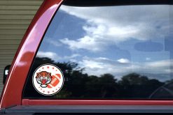 Orange Tiger Football Sticker