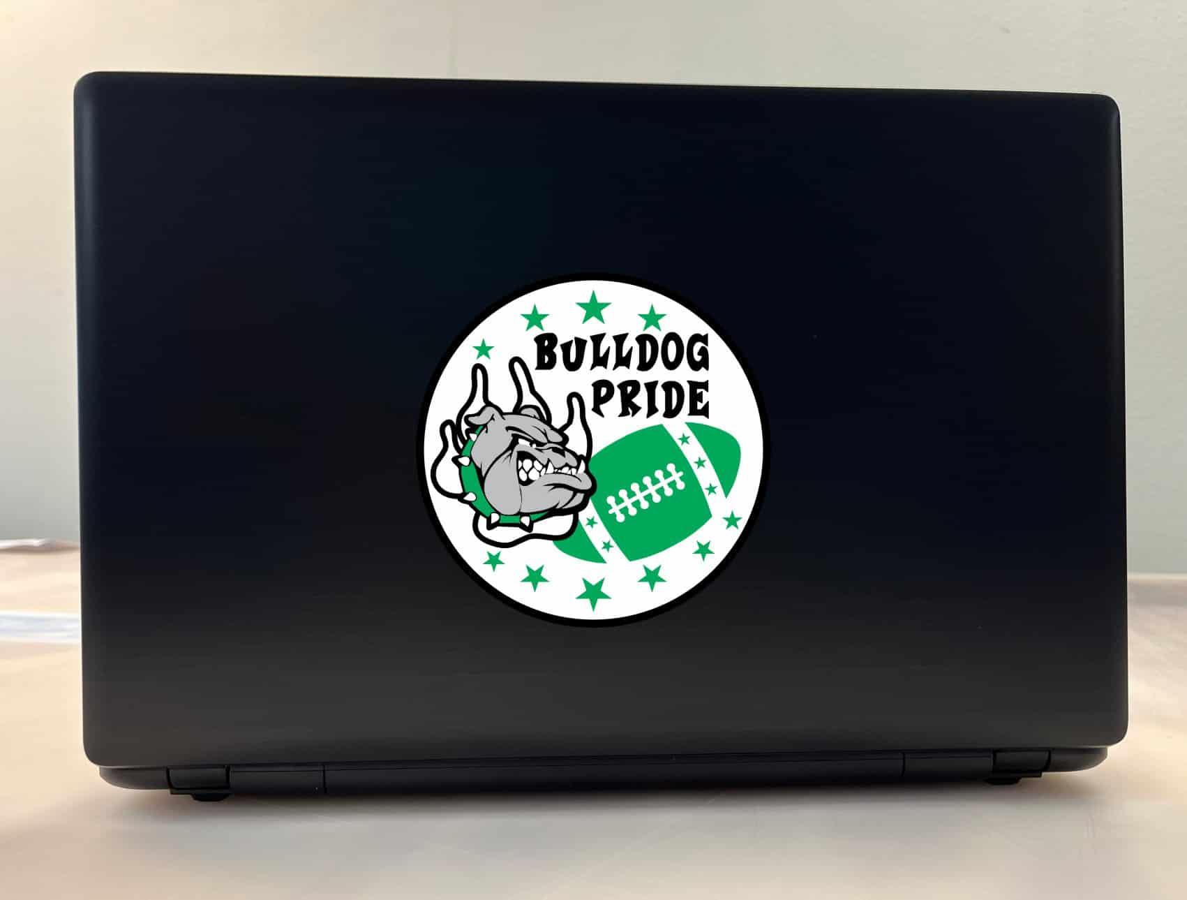 5in x 5in Green Bulldog Pride Sticker - Image 4