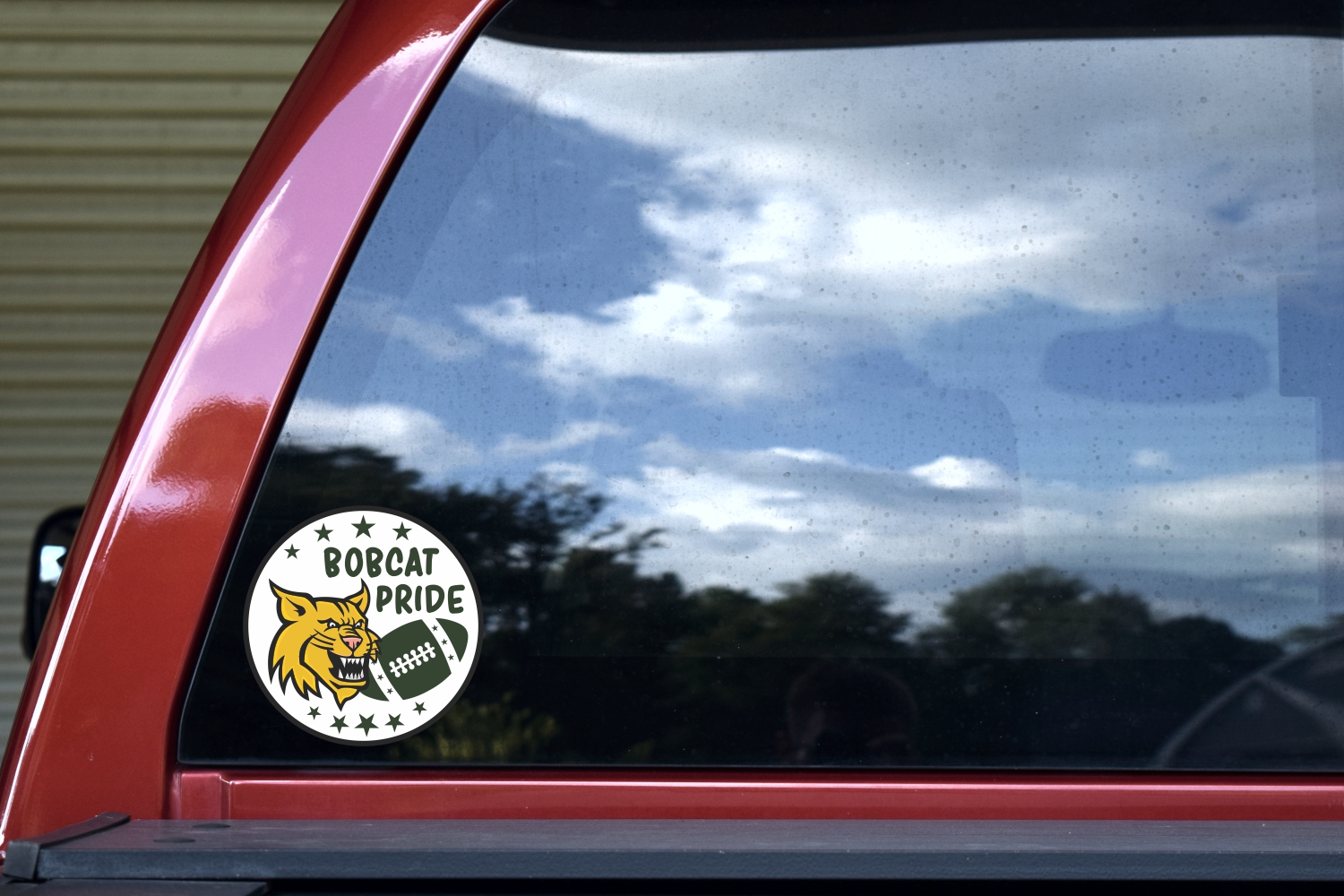 Green Bobcat Pride Sticker