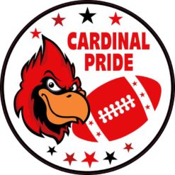 Red and Black Cardinal Pride Sticker