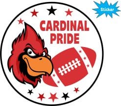 Alternative view of 5in x 5in Red and Black Cardinal Pride Sticker