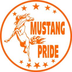 Orange Mustang Pride Sticker