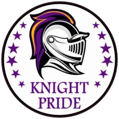Purple and Gold Knight Pride Sticker