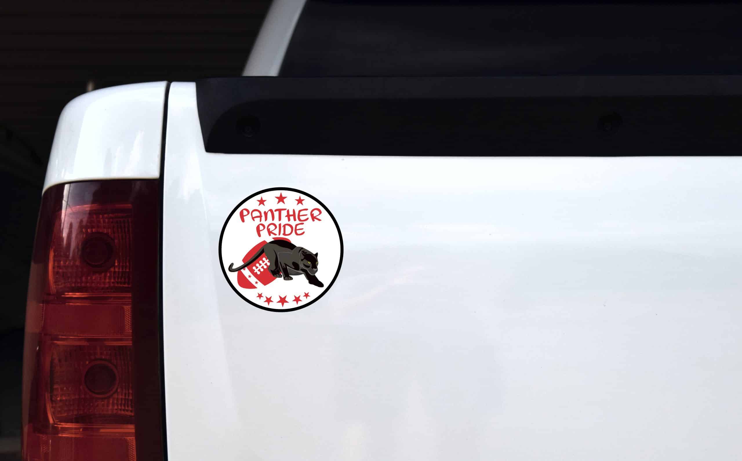 5in x 5in Red Football Panther Pride Sticker - Image 3