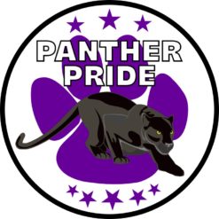 Purple Paw Print Panther Pride Sticker
