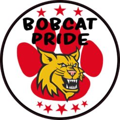 Red Paw Print Bobcat Pride Sticker