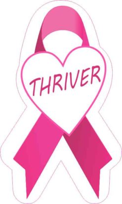 Breast Cancer Awareness Pink Heart Ribbon' Sticker
