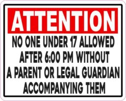 No One Under 17 Allowed Sticker