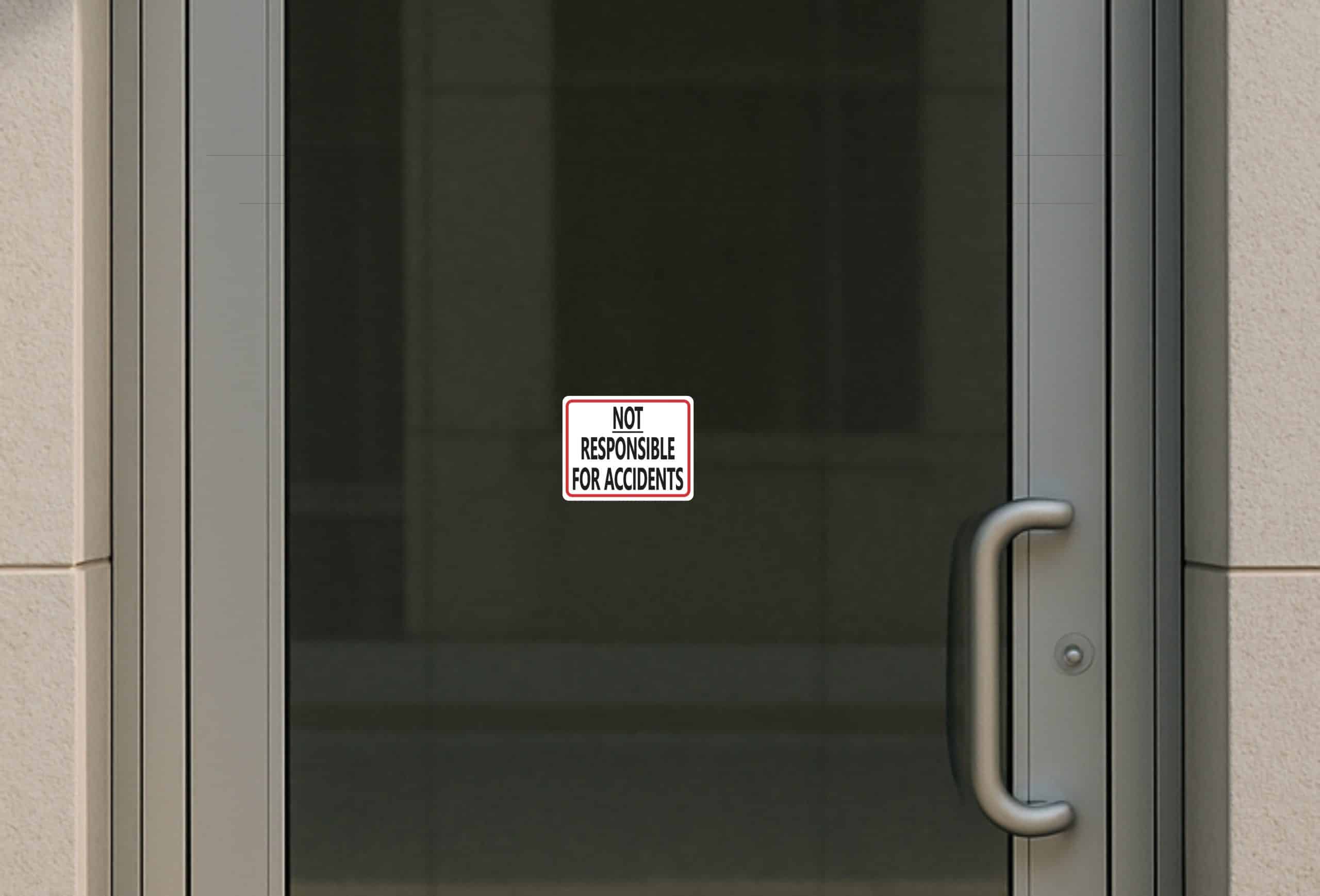 5in x 4in Not Responsible for Accidents Sticker - Image 4