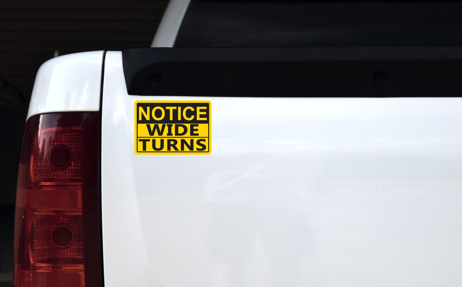 Notice Wide Turns Sticker