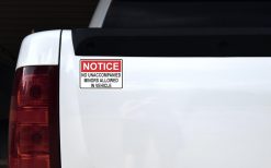 Notice No Unaccompanied Minors Allowed in Vehicle Sticker
